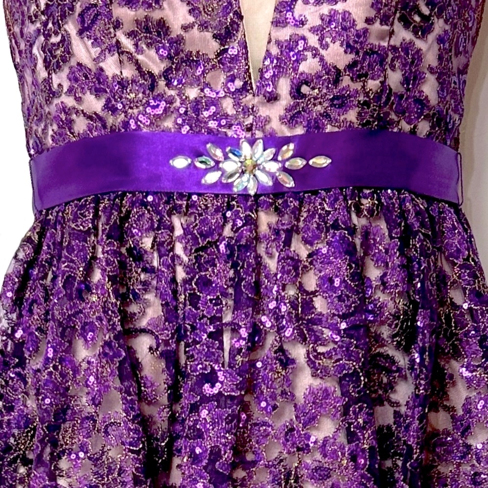 Roberta Formal Purple Strapless Dress - Picture 3 of 11